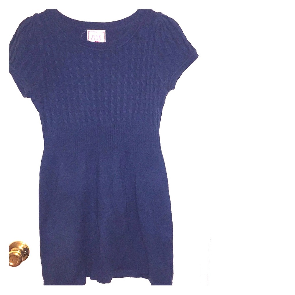 Blue sweater dress